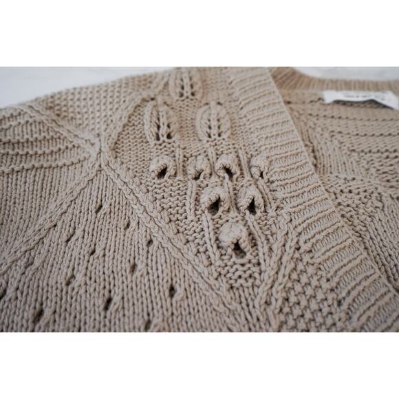 VTG 90s JAEGER Women Hand Knit Bobble Chunky Cardigan L Whimisgoth Fairy Grunge - Picture 10 of 16